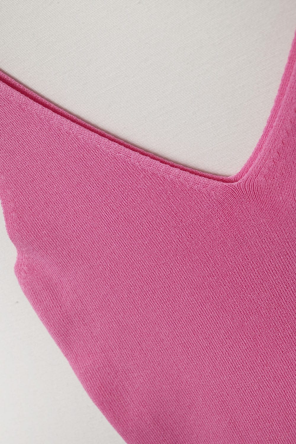 Q2 Women's Tees & Tanks One Size / Fuchsia Comfy Ribbed Knitted Tank Top In Fuchsia