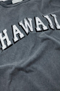 Q2 Women's Tees & Tanks One Size / Grey Washed Effect Hawaii T-Shirt In Grey
