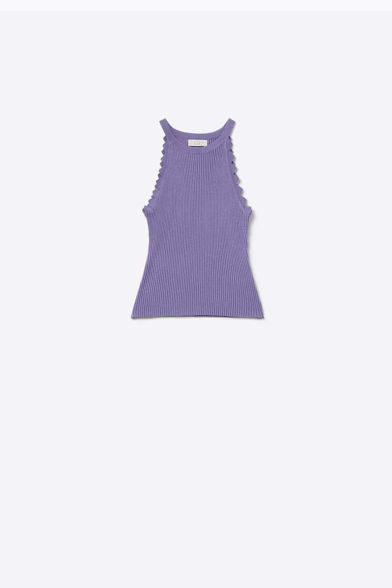 Q2 Women's Tees & Tanks One Size / Purple Light Purple Tank Top With Ribbed Underarm Detail