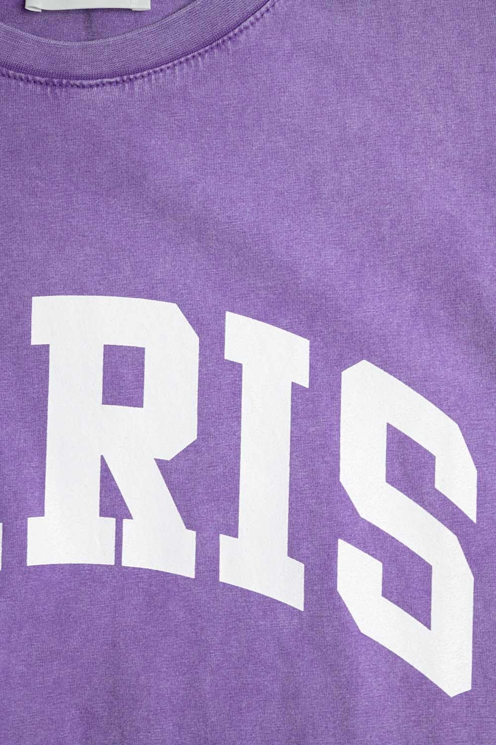 Q2 Women's Tees & Tanks One Size / Purple Purple Paris Relaxed T-Shirt With White Letters