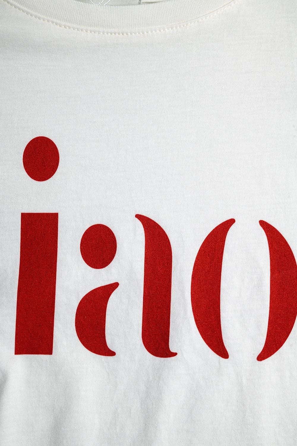 Q2 Women's Tees & Tanks One Size / White Cotton T-Shirt Made In Italy With Ciao Logo In Red