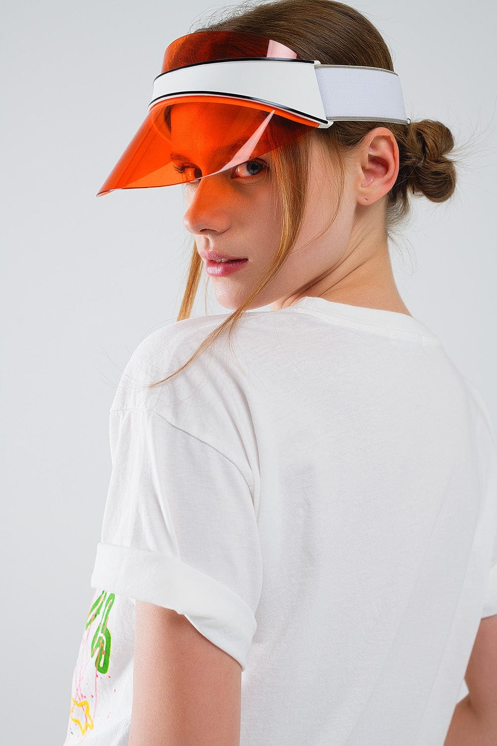 Q2 Women's Tees & Tanks One Size / White Graphic Smile With Me Text T-Shirt In White