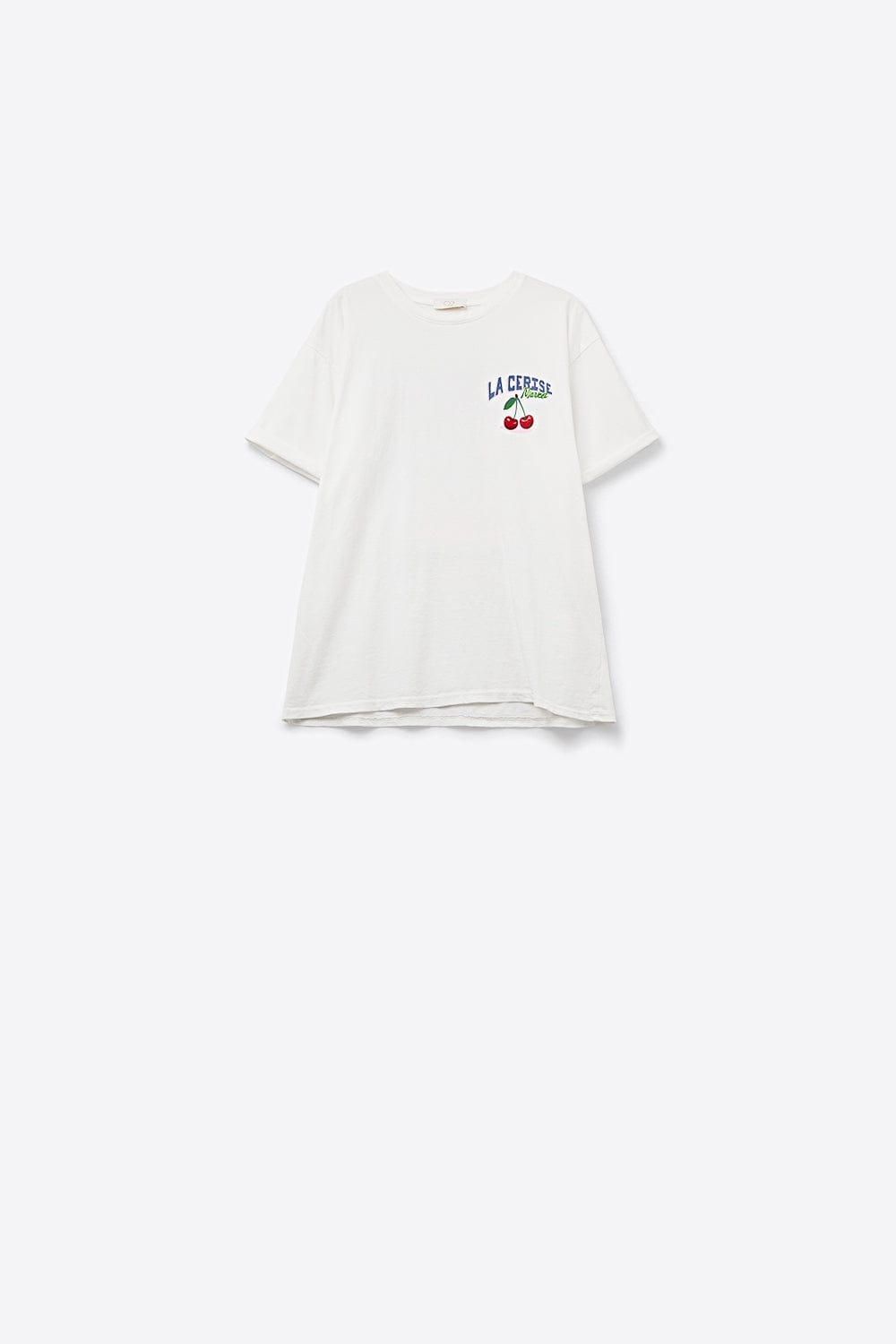 Q2 Women's Tees & Tanks One Size / White Made In Italy White T-Shirt With La Cerise Market Saint-Tropez Graphic