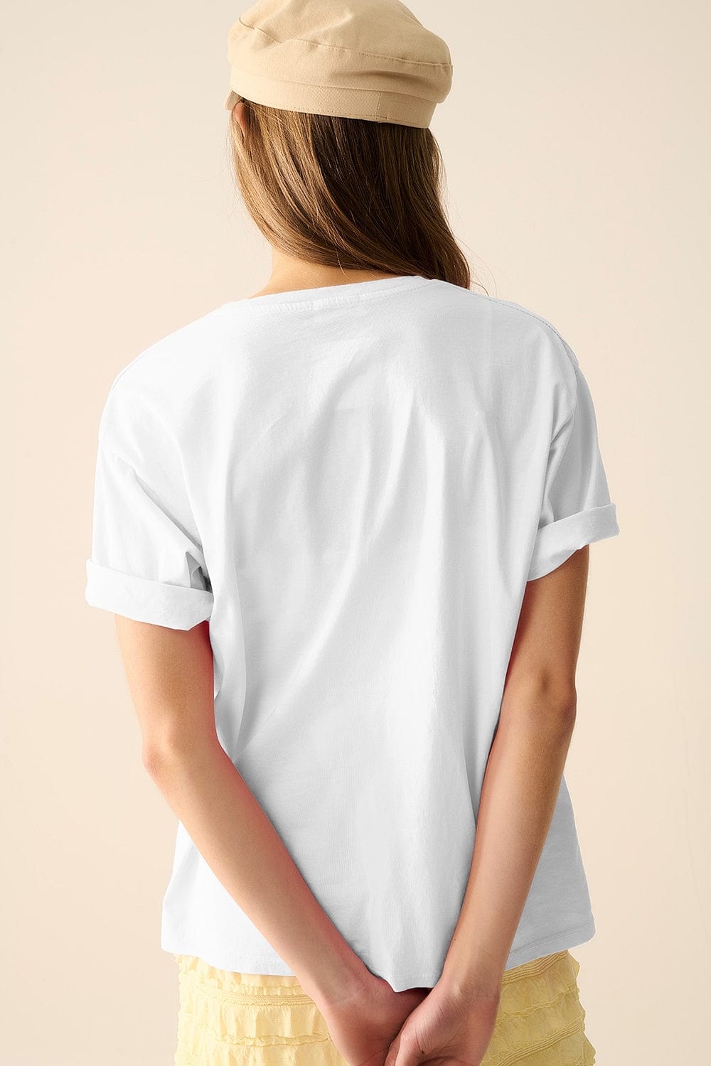 Q2 Women's Tees & Tanks One Size / White White Italy Dolce Vita T-Shirt With Lemon Graphic Print