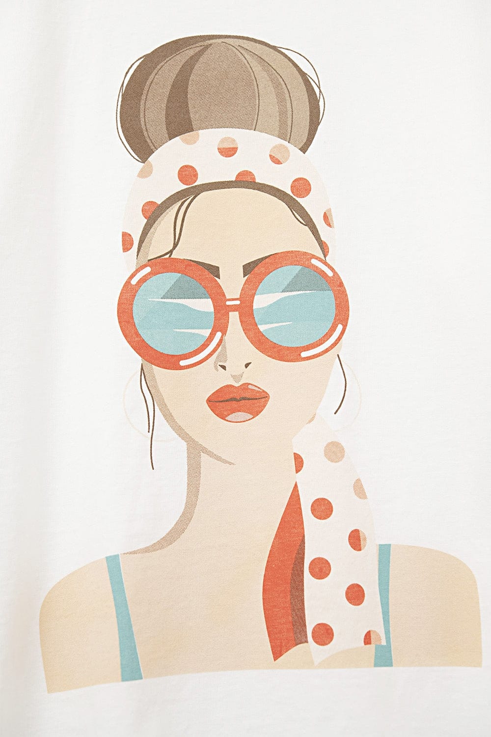 Q2 Women's Tees & Tanks One Size / White White T-Shirt Made In Italy With A Vintage Girl Graphic