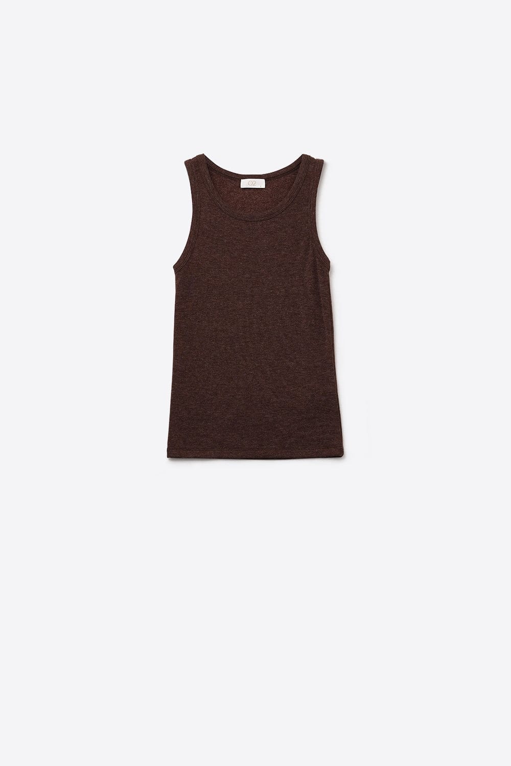 Q2 Women's Tees & Tanks Super Soft Knitted Basic Tank In Chocolate Brown
