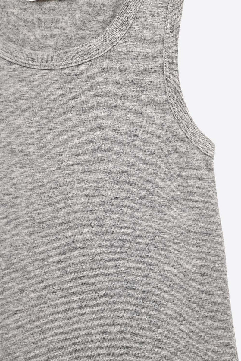 Q2 Women's Tees & Tanks Super Soft Knitted Basic Tank In Grey