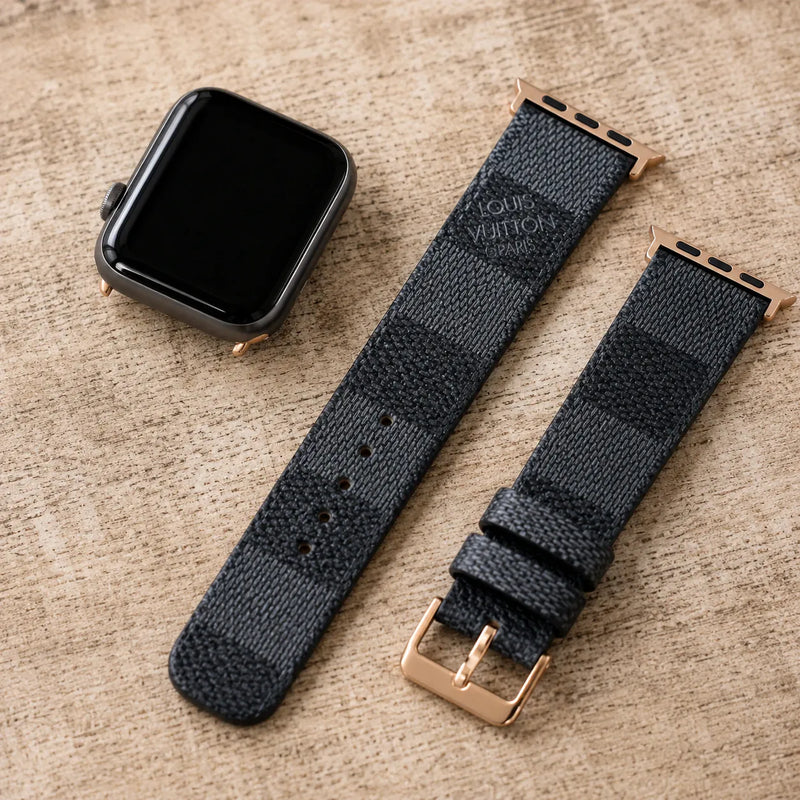 Repurposed Gifts Watch Band Apple Watch Band  Damier LV Monogram Graphite