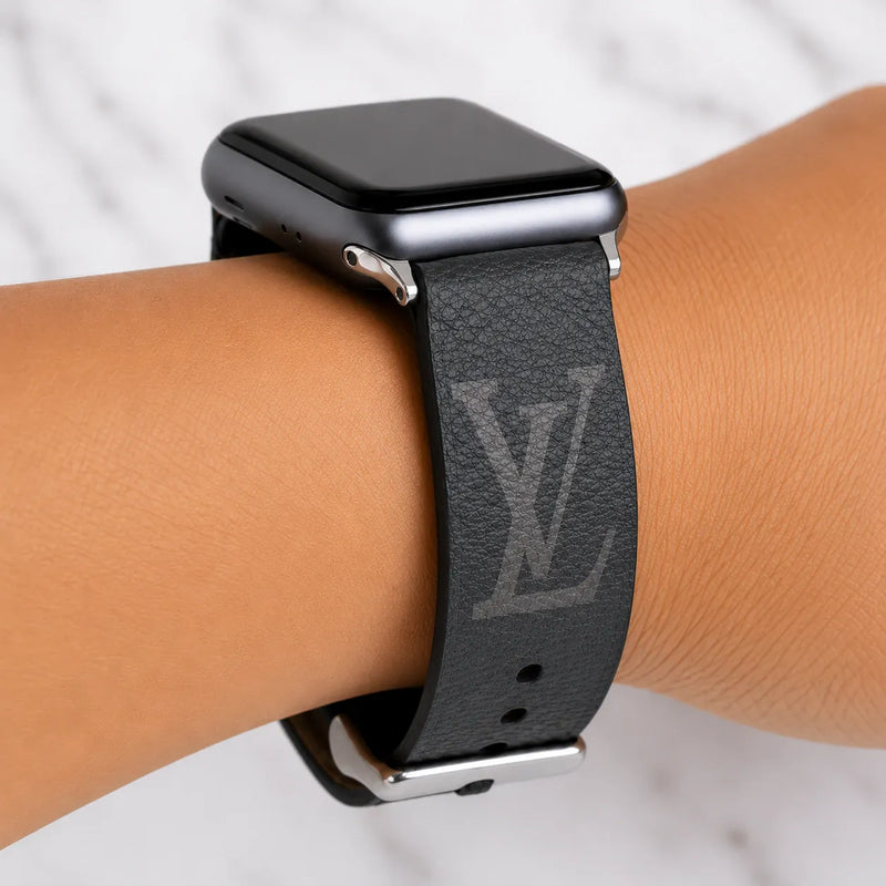 Repurposed Gifts Watch Band Apple Watch Band Repurposed Classic LV Monogram Eclipse Graphite