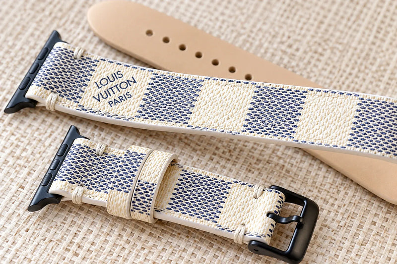 Repurposed Gifts Watch Band Handmade Apple Watch Band Re-Purposed Double Turn Azur Monogram