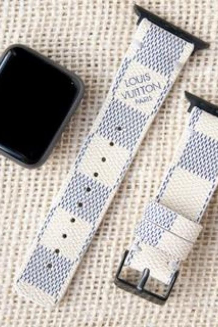 Repurposed Gifts Watch Band Large (42–46mm) / Black Apple Watch Band Repurposed Classic LV Monogram Damier Azur