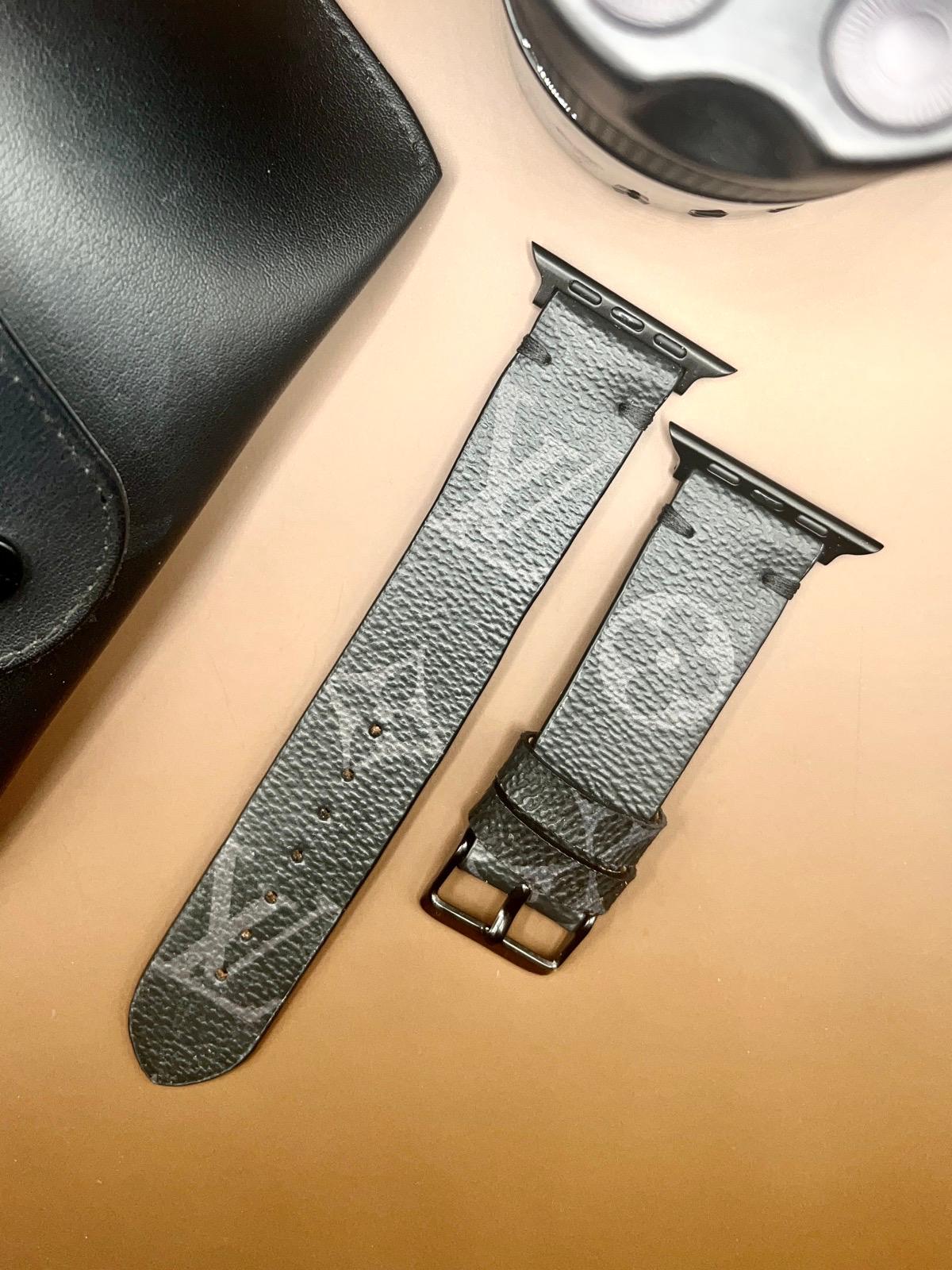 Repurposed Gifts Watch Band Small (38–41mm; Series 10–12 42mm) / Black Apple Watch Band Repurposed Classic LV Monogram Eclipse Graphite