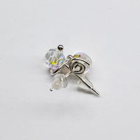 6mm Crystal AB sterling silver crystal ear studs laying on paper-Alexa Martha Designs