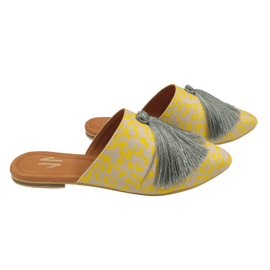 Silvia Cobos Mules Silvia Cobos Milonga Animal Print Yellow Mules