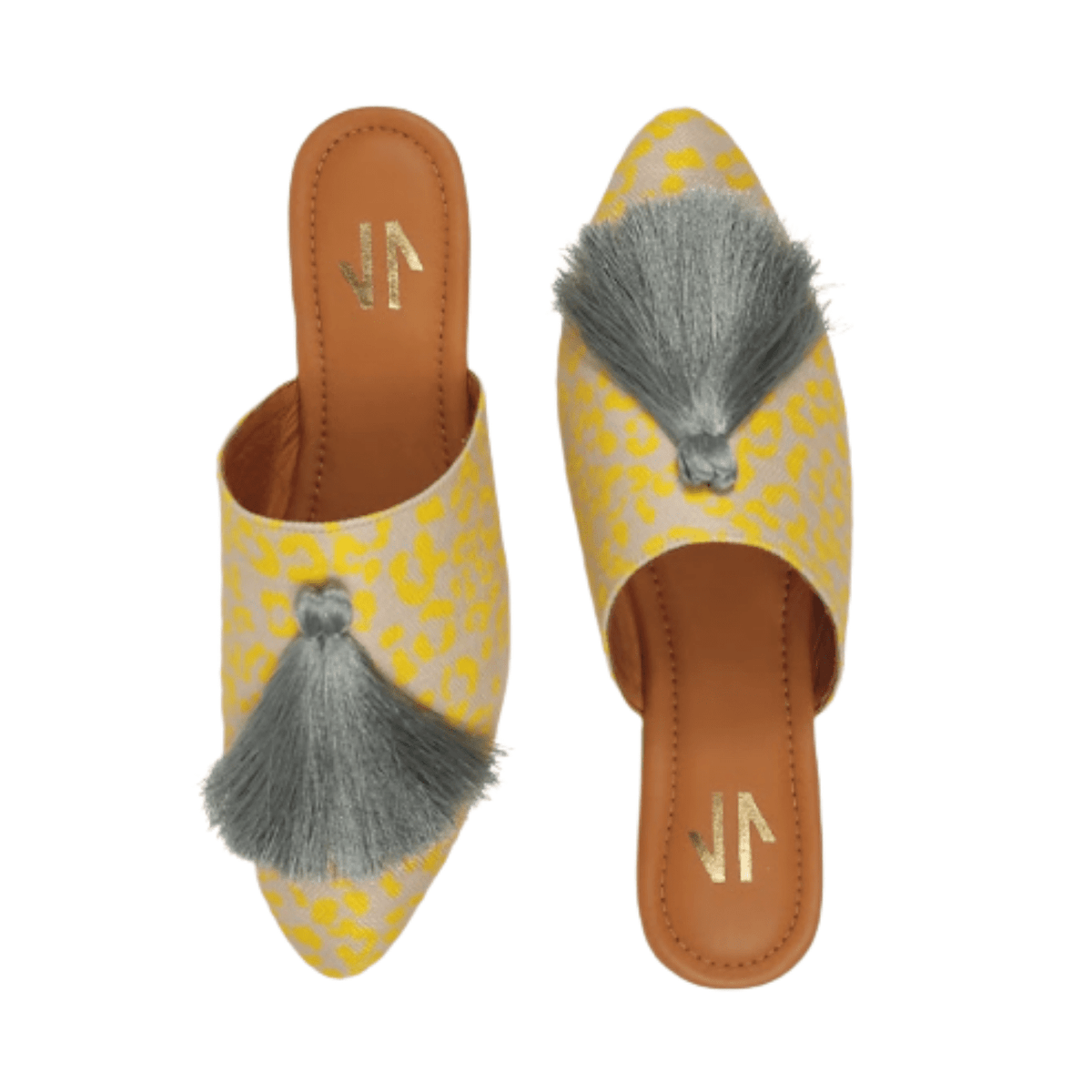 Silvia Cobos Mules Silvia Cobos Milonga Animal Print Yellow Mules
