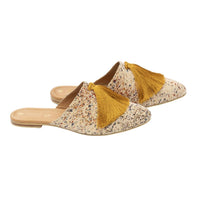 Silvia Cobos Shoes Silvia Cobos Milonga Print Beige Mules