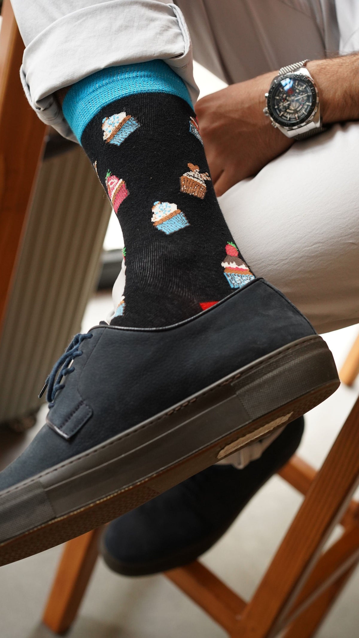 Socks n Socks Men's Fashion - Men's Underwear and Loungewear - Men's Socks One Color / One Size Men's Cupcake Socks