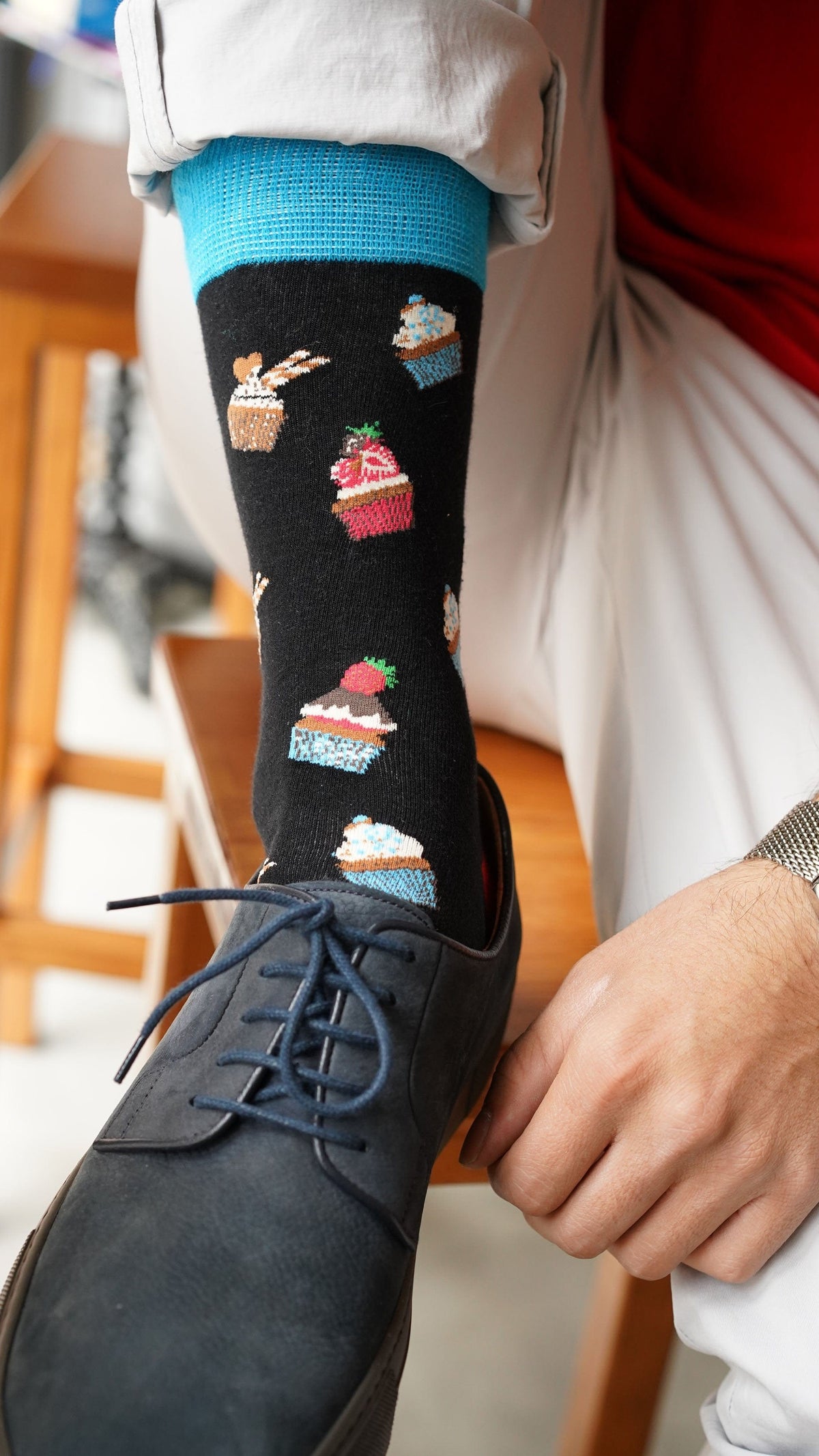 Socks n Socks Men's Fashion - Men's Underwear and Loungewear - Men's Socks One Color / One Size Men's Cupcake Socks