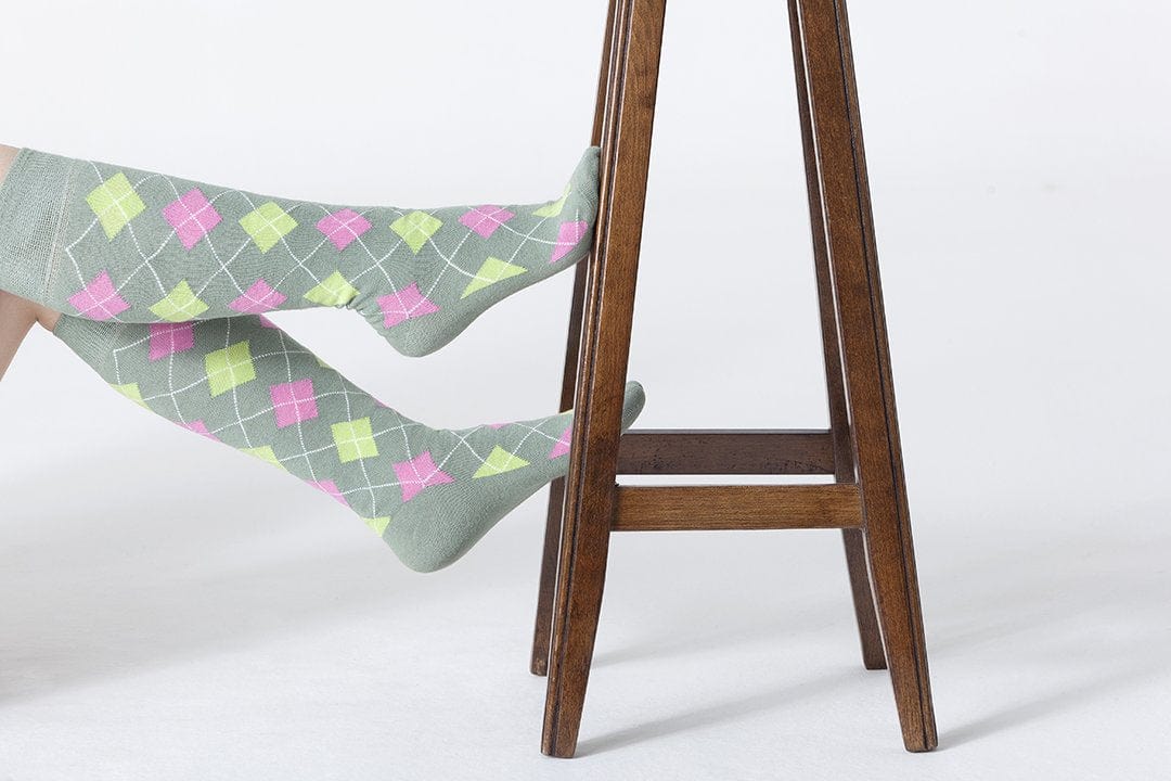 Socks n Socks Women's Fashion - Women's Intimates and Loungewear - Women's Socks & Hosiery - Socks One Color / One Size Women's Basil Argyle Knee High Socks