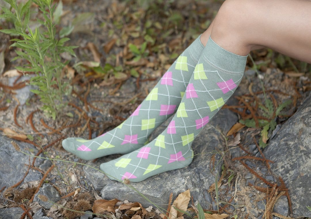 Socks n Socks Women's Fashion - Women's Intimates and Loungewear - Women's Socks & Hosiery - Socks One Color / One Size Women's Basil Argyle Knee High Socks
