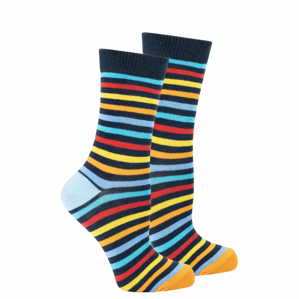 Socks n Socks Women's Fashion - Women's Intimates and Loungewear - Women's Socks & Hosiery - Socks One Color / One Size Women's Black Rainbow Stripe Socks