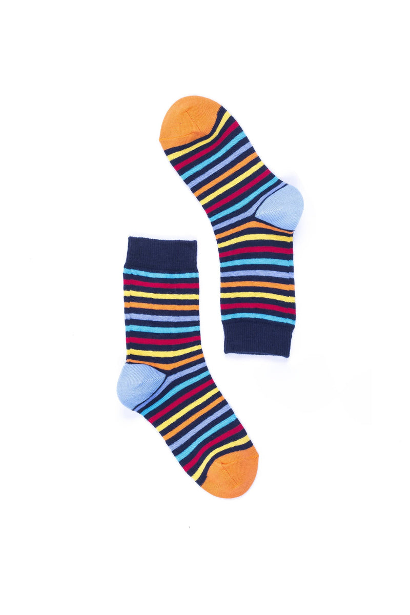 Socks n Socks Women's Fashion - Women's Intimates and Loungewear - Women's Socks & Hosiery - Socks One Color / One Size Women's Black Rainbow Stripe Socks