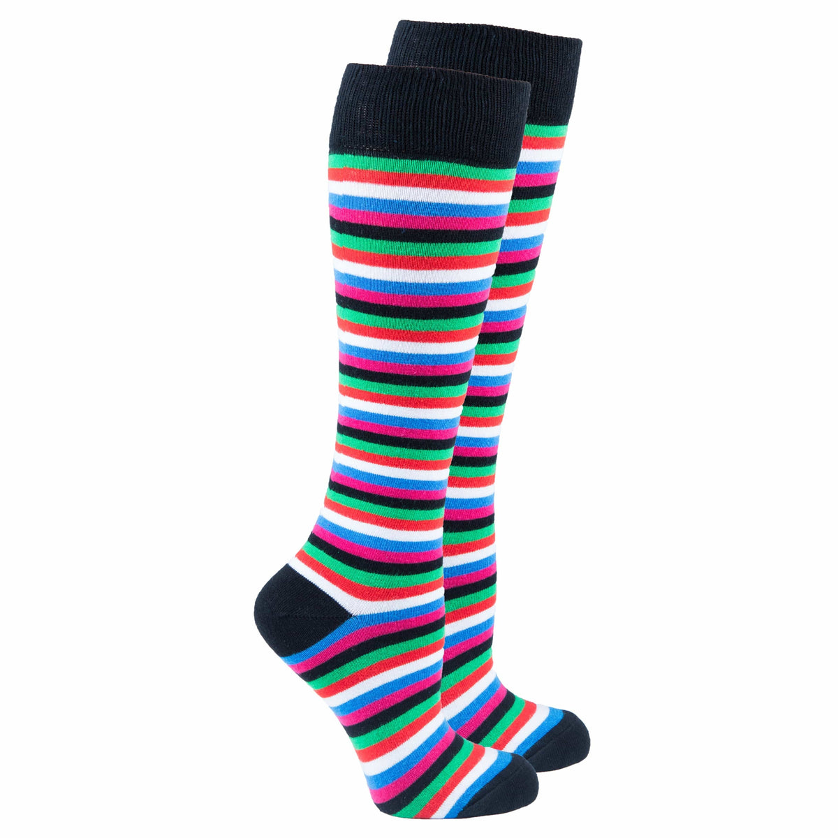 Socks n Socks Women's Fashion - Women's Intimates and Loungewear - Women's Socks & Hosiery - Socks One Color / One Size Women's Blackish Stripe Knee High Socks
