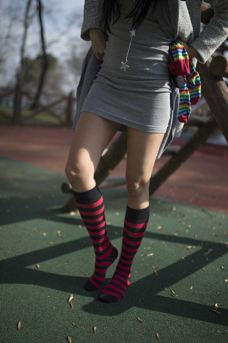 Socks n Socks Women's Fashion - Women's Intimates and Loungewear - Women's Socks & Hosiery - Socks One Color / One Size Women's Blaze Stripe Knee High Socks