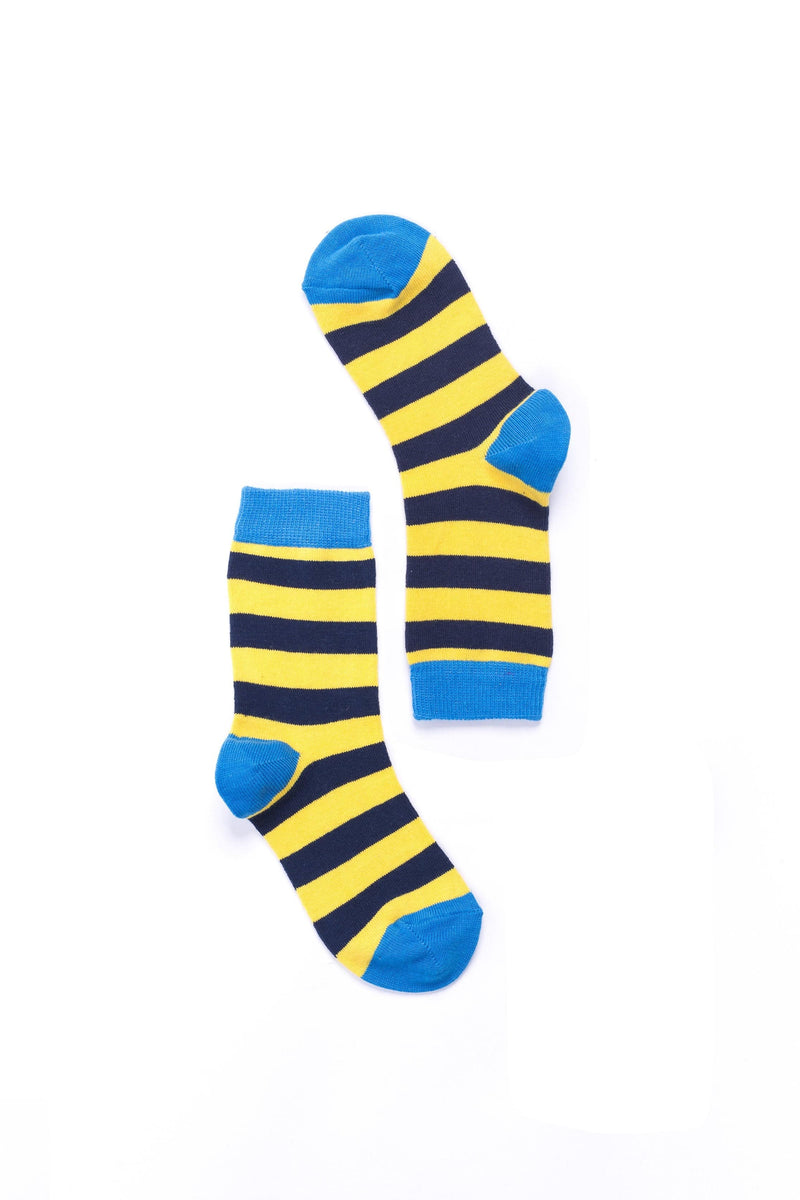 Socks n Socks Women's Fashion - Women's Intimates and Loungewear - Women's Socks & Hosiery - Socks One Color / One Size Women's Blue Canary Stripe Socks
