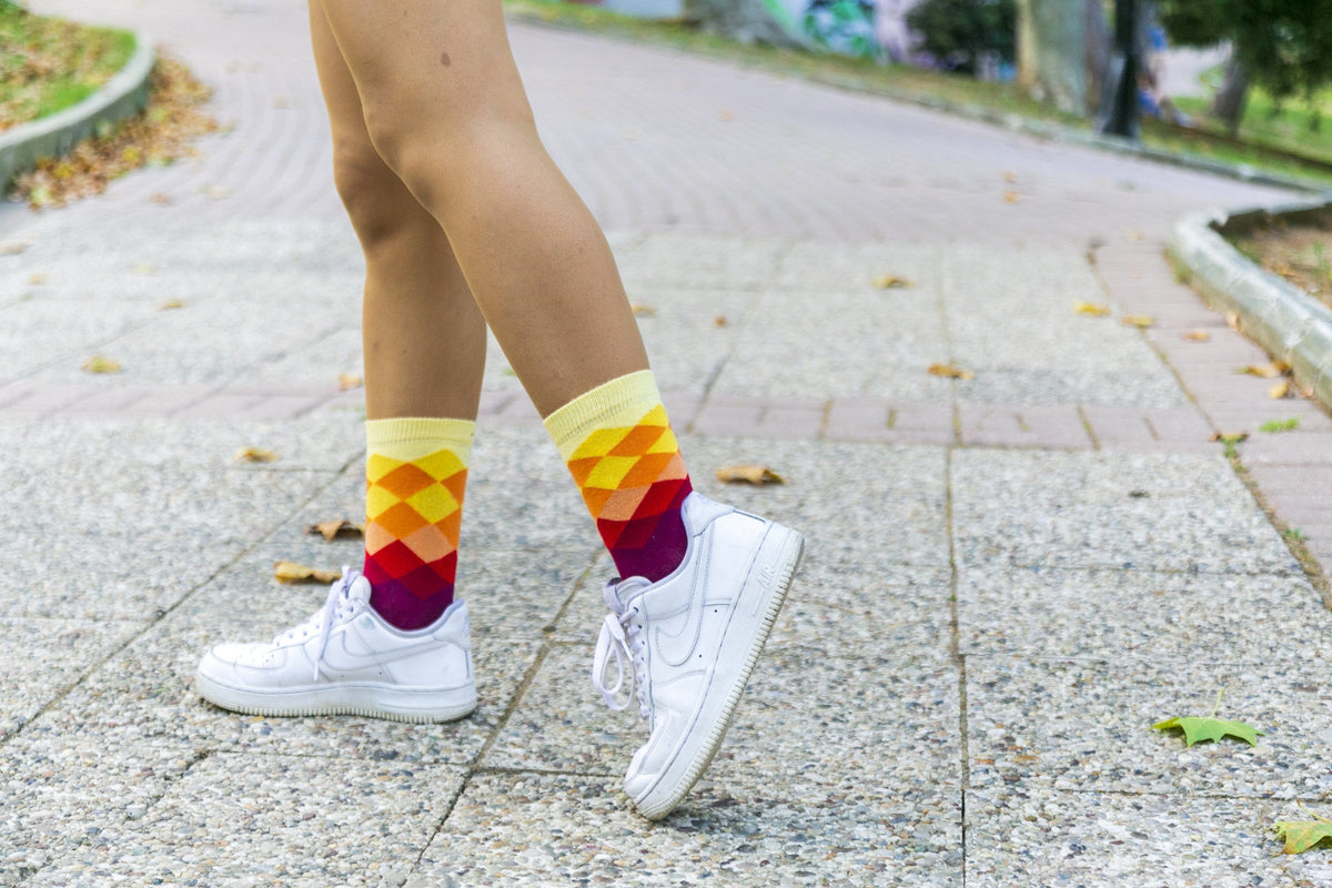 Socks n Socks Women's Fashion - Women's Intimates and Loungewear - Women's Socks & Hosiery - Socks One Color / One Size Women's Flame Diamond Socks