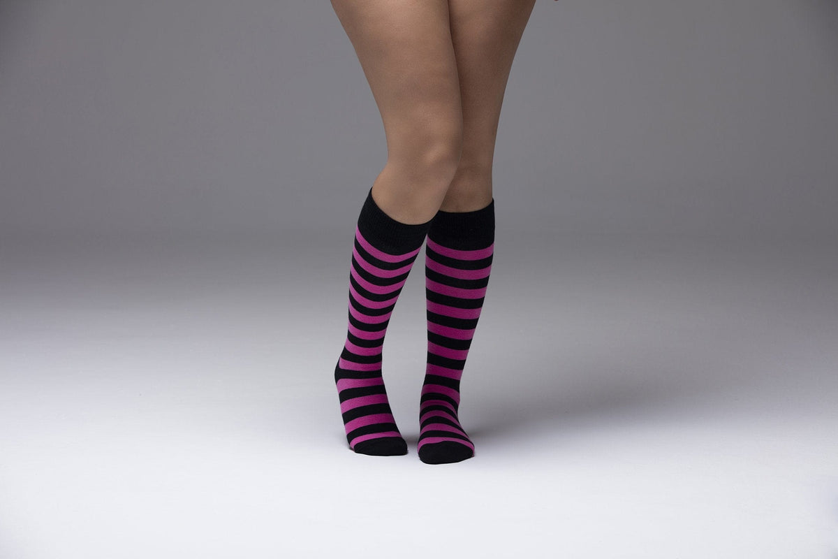Socks n Socks Women's Fashion - Women's Intimates and Loungewear - Women's Socks & Hosiery - Socks One Color / One Size Women's Flamingo Stripe Knee High Socks