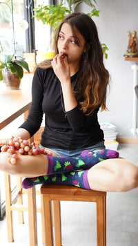 Socks n Socks Women's Fashion - Women's Intimates and Loungewear - Women's Socks & Hosiery - Socks One Color / One Size Women's Grape Socks