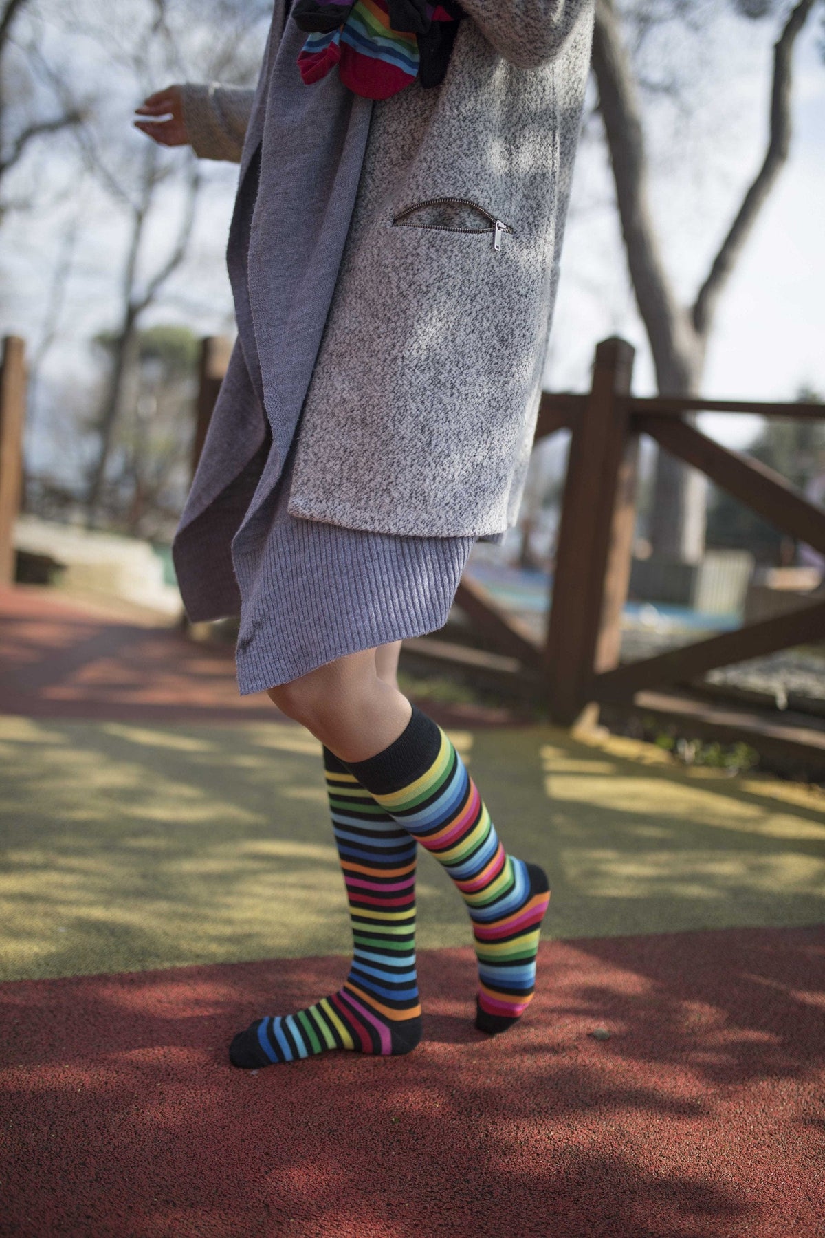 Socks n Socks Women's Fashion - Women's Intimates and Loungewear - Women's Socks & Hosiery - Socks One Color / One Size Women's Multicolor Stripe Knee High Socks