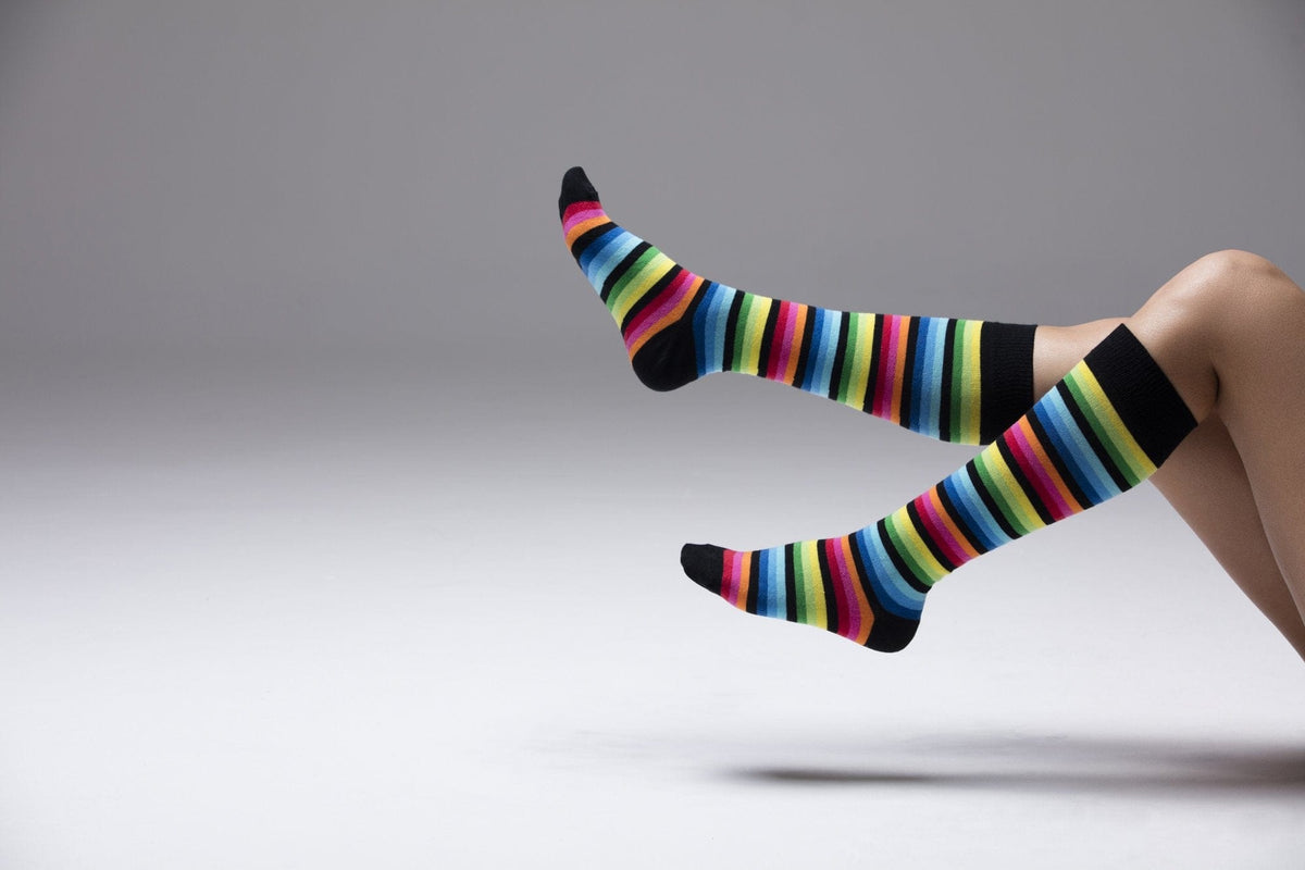 Socks n Socks Women's Fashion - Women's Intimates and Loungewear - Women's Socks & Hosiery - Socks One Color / One Size Women's Multicolor Stripe Knee High Socks