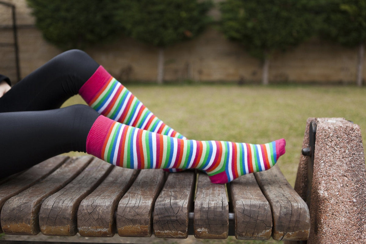 Socks n Socks Women's Fashion - Women's Intimates and Loungewear - Women's Socks & Hosiery - Socks One Color / One Size Women's Pink Blush Stripe Knee High Socks