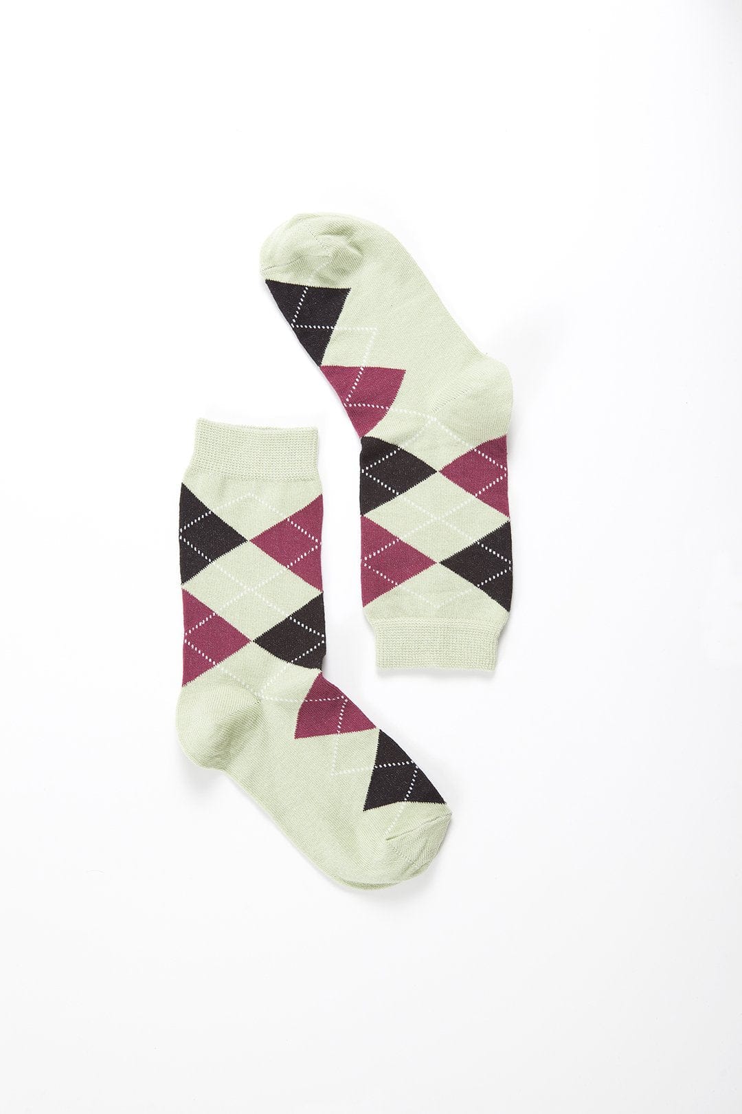 Socks n Socks Women's Fashion - Women's Intimates and Loungewear - Women's Socks & Hosiery - Socks One Color / One Size Women's Pistachio Argyle Socks