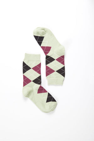 Socks n Socks Women's Fashion - Women's Intimates and Loungewear - Women's Socks & Hosiery - Socks One Color / One Size Women's Pistachio Argyle Socks