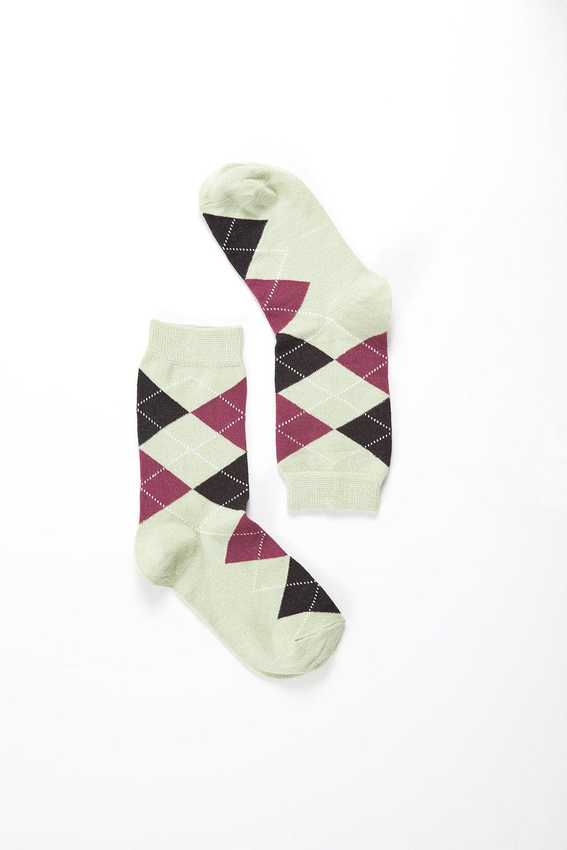 Socks n Socks Women's Fashion - Women's Intimates and Loungewear - Women's Socks & Hosiery - Socks One Color / One Size Women's Pistachio Argyle Socks