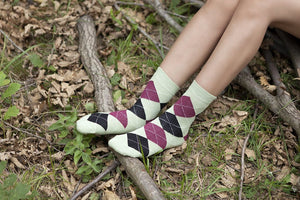 Socks n Socks Women's Fashion - Women's Intimates and Loungewear - Women's Socks & Hosiery - Socks One Color / One Size Women's Pistachio Argyle Socks