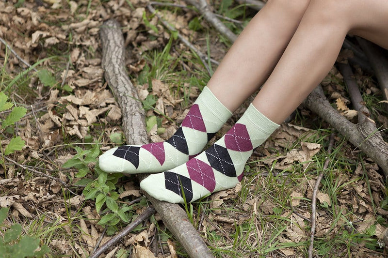 Socks n Socks Women's Fashion - Women's Intimates and Loungewear - Women's Socks & Hosiery - Socks One Color / One Size Women's Pistachio Argyle Socks