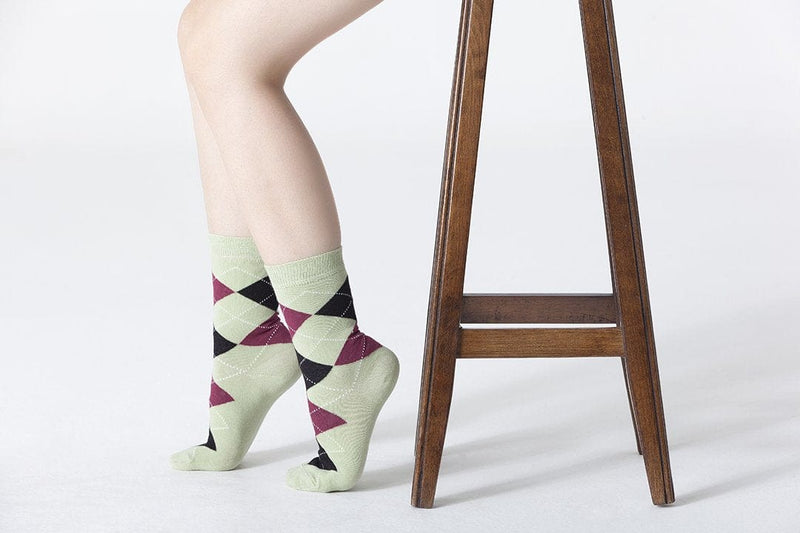 Socks n Socks Women's Fashion - Women's Intimates and Loungewear - Women's Socks & Hosiery - Socks One Color / One Size Women's Pistachio Argyle Socks