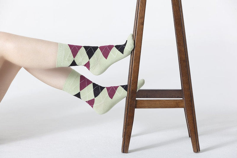 Socks n Socks Women's Fashion - Women's Intimates and Loungewear - Women's Socks & Hosiery - Socks One Color / One Size Women's Pistachio Argyle Socks