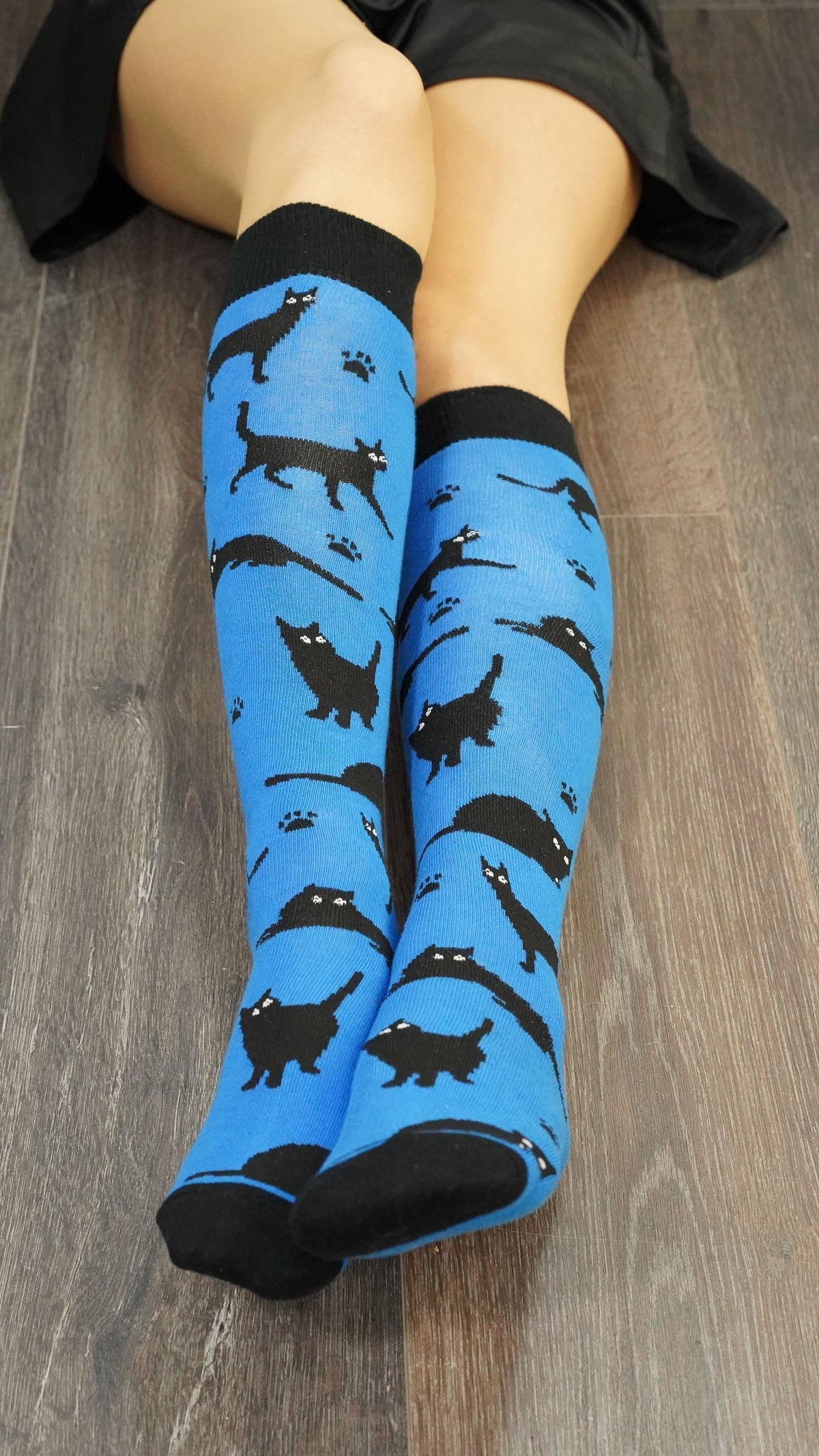 Socks n Socks Women's Fashion - Women's Intimates and Loungewear - Women's Socks & Hosiery - Socks One Color / One Size Women's Shadow Cat Knee High Socks
