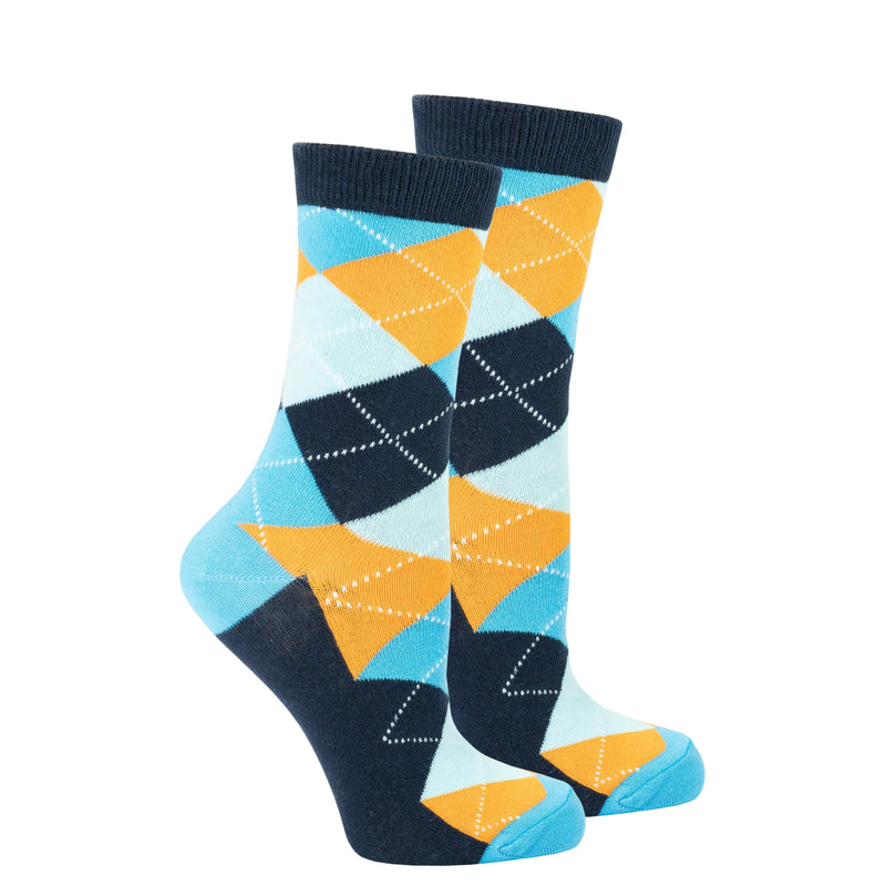 Socks n Socks Women's Fashion - Women's Intimates and Loungewear - Women's Socks & Hosiery - Socks One Color / One Size Women's Vibrant Sky Argyle Socks