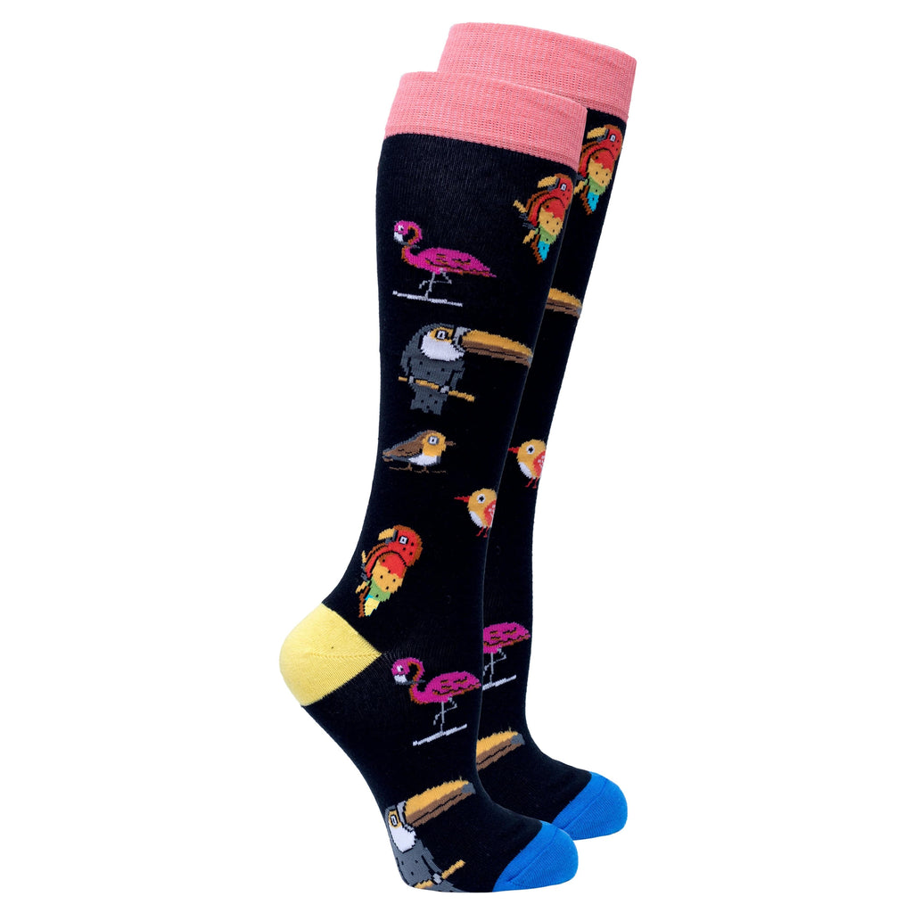 Socks n Socks Women's Fashion - Women's Intimates and Loungewear - Women's Socks & Hosiery - Socks One Color / One Size Women's Wild Birds Knee High Socks