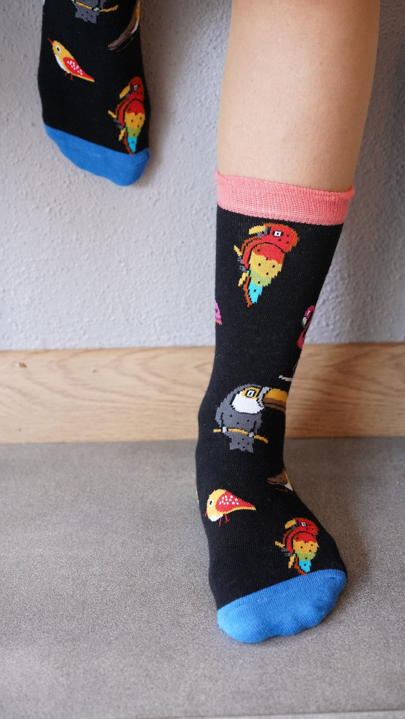 Socks n Socks Women's Fashion - Women's Intimates and Loungewear - Women's Socks & Hosiery - Socks One Color / One Size Women's Wild Birds Socks