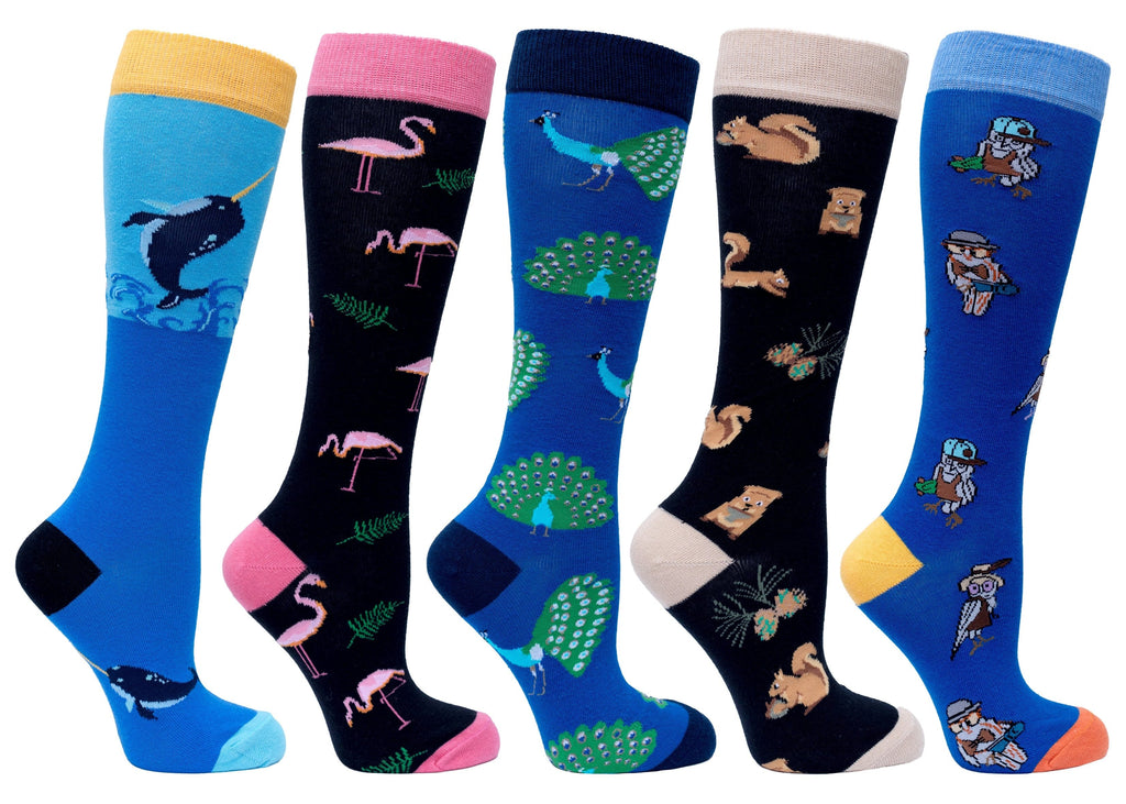 Socks n Socks Women's Fashion - Women's Intimates and Loungewear - Women's Socks & Hosiery - Socks Women's Animal Planet Knee High Socks Set