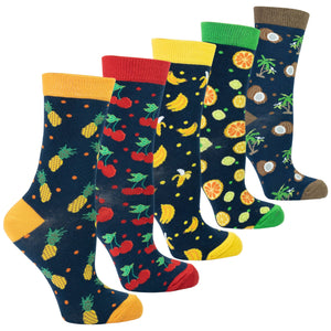 Socks n Socks Women's Fashion - Women's Intimates and Loungewear - Women's Socks & Hosiery - Socks Women's Cheerful Fruits Socks Set