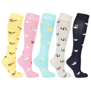 Socks n Socks Women's Fashion - Women's Intimates and Loungewear - Women's Socks & Hosiery - Socks Women's Cute Animals Knee High Socks Set