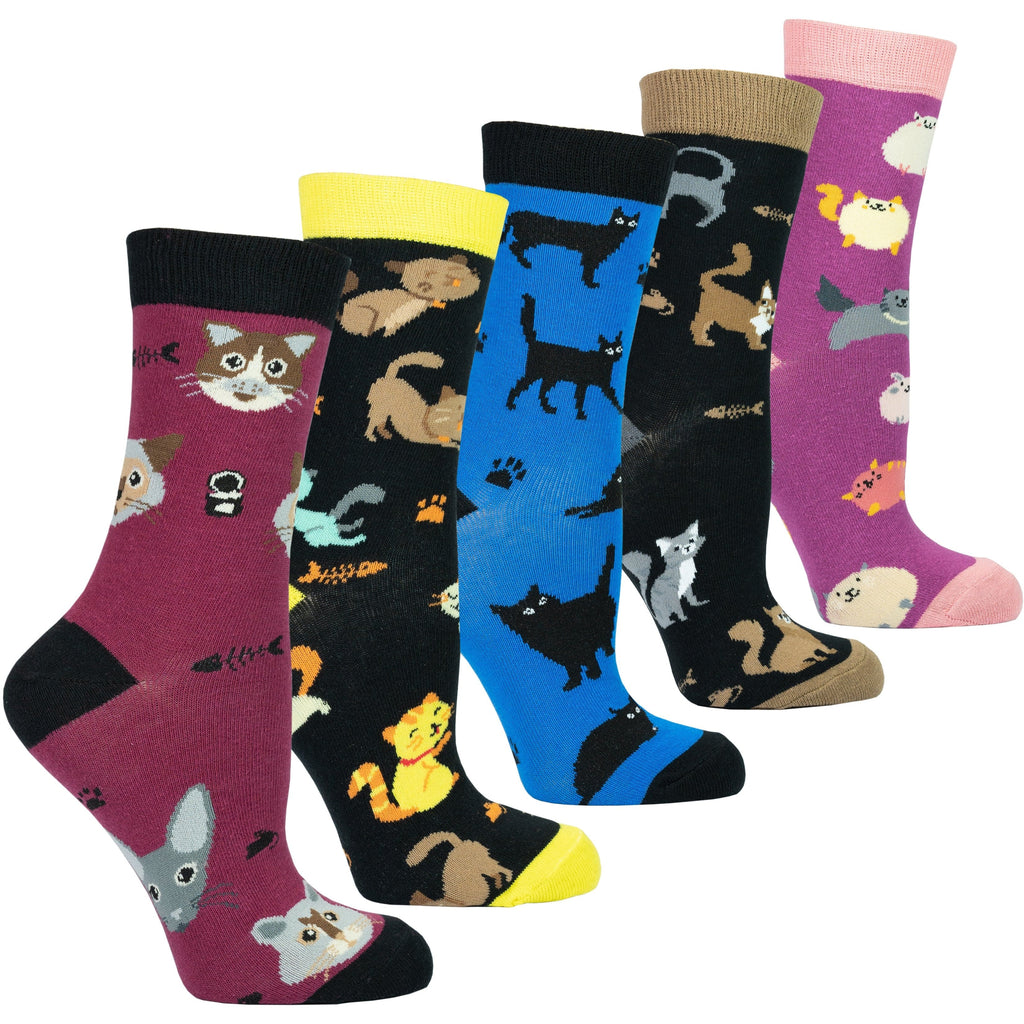 Socks n Socks Women's Fashion - Women's Intimates and Loungewear - Women's Socks & Hosiery - Socks Women's Cute Cats Socks Set